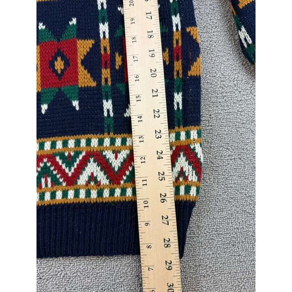 Vintage Trend Basics Men XLT Multi Geometric Aztec Korea Made Acrylic Knit - Picture 6 of 7